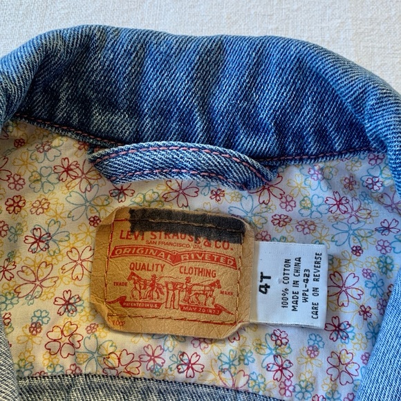 Levi’s 2003 Y2K Vintage Red Tab Blue Jean 100% Cotton Girls Denim Jacket 4T - Picture 2 of 9